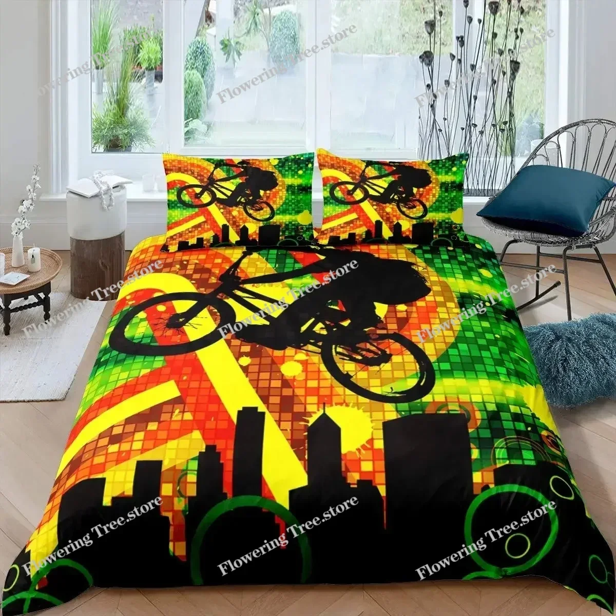 Mountain Biking Europe - Bisiklet Nevresim Takımı Mikrofiber Dağ Bisikleti