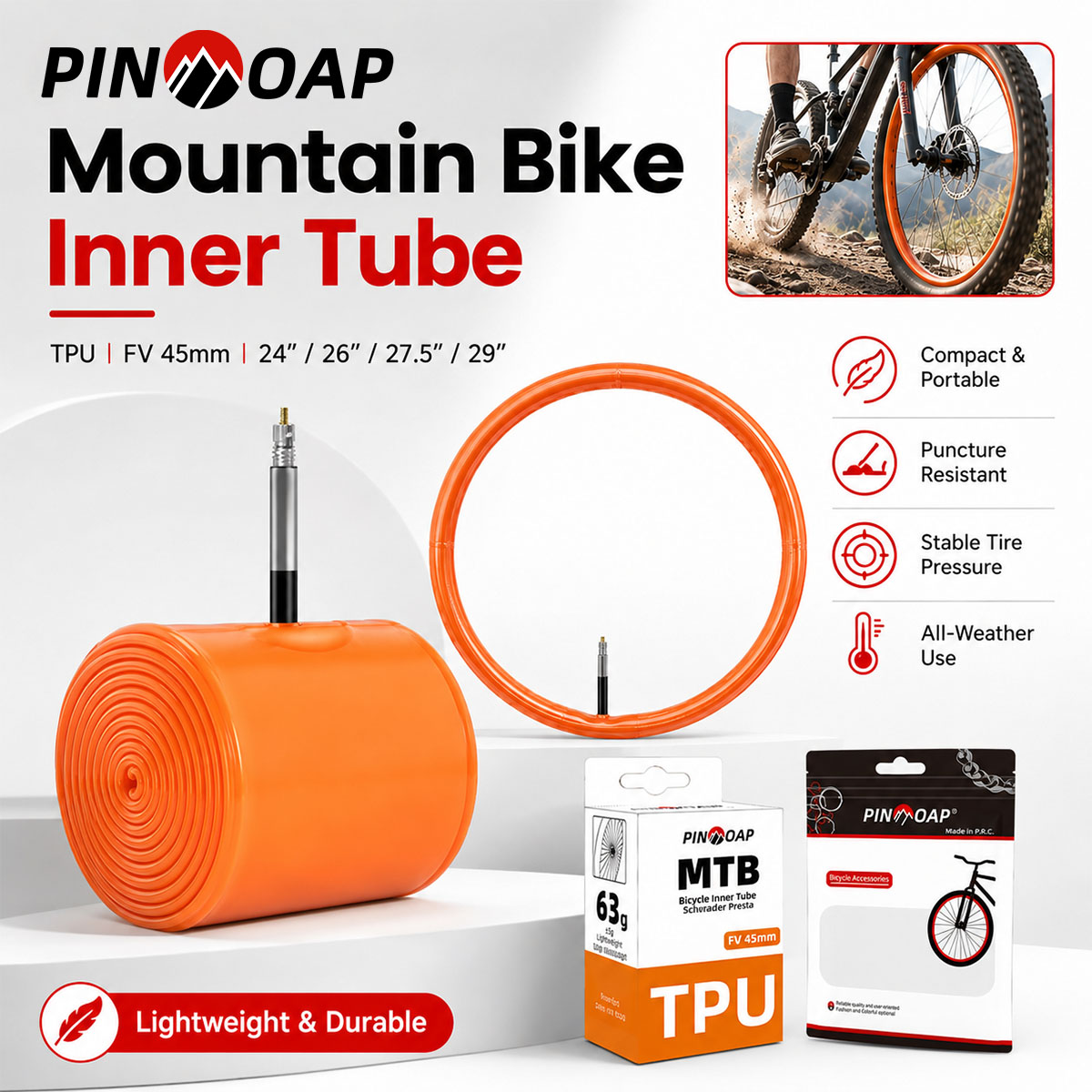 Mountain Biking Tube - PINMOAP 1/2/5/10PCS Hafif TPU İç Lastik